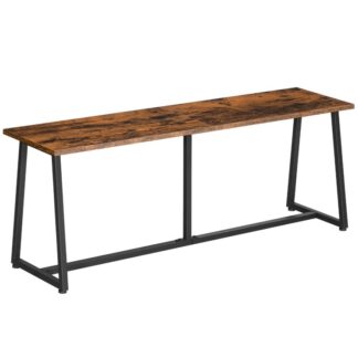 Składka do przechowywania do sypialni, Drewniana metalowa ławka przedpokojowa do salonu w przedpokoju, Stojak na buty wiejski, ławka do siedzenia z akcentem przy wejściu do foyer, Rustykalny brąz i czerń