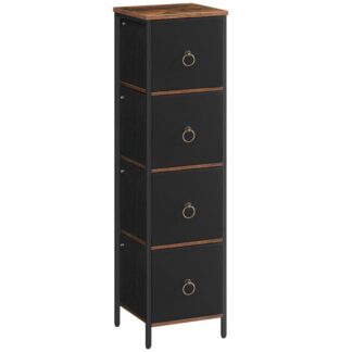 Kylpyhuoneen säilytyskaappi, Kylpyhuoneen järjestäjät ja säilytyskaappi, Monitoiminen kulmayksikkö, 4 Laatikot Vapaasti seisova kulmahylly kylpyhuoneeseen, Olohuone, Maalaismainen ruskea ja musta