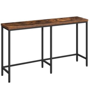 Console Table, Narrow Sofa Table, 55.1" Entryway Table, Extra Long Console Table, Behind Couch, Skinny Hallway Table for Foyer, Living Room, Bedroom, Rustic Brown and Black