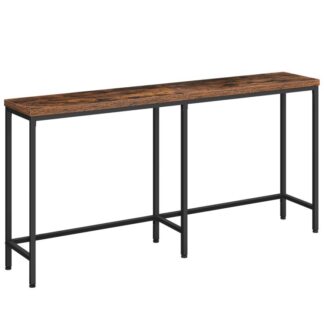 Console Table, Narrow Sofa Table, 63" Entryway Table, Extra Long Console Table, Behind Couch, Skinny Hallway Table for Foyer, Living Room, Bedroom, Rustic Brown and Black