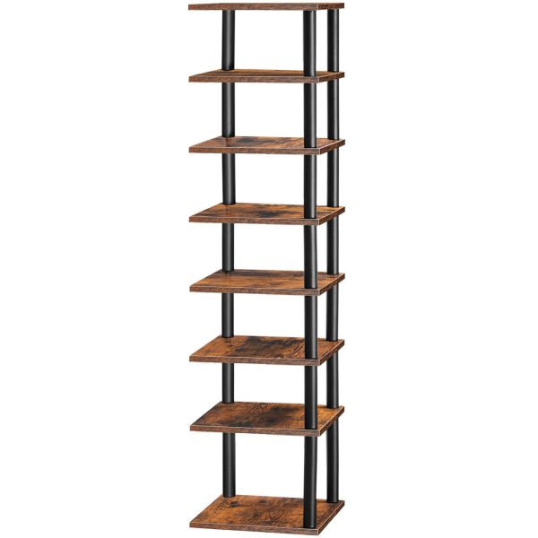 8-Étagère à chaussures étroite verticale à niveaux, Organisateur de rangement pour chaussures peu encombrant, Convient pour placard, Entrée, Couloir & Chambre à coucher