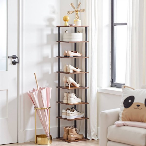 8-Étagère à chaussures étroite verticale à niveaux, Organisateur de rangement pour chaussures peu encombrant, Convient pour placard, Entrée, Couloir & Chambre à coucher
