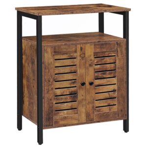kitchen storage cabinet,industrial side cabinet with hidden adjustable shelf and door, standing cabinet, suitable for bedroom, living room, study, kitchen, corridor, rustic brown