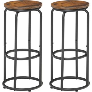 Bar Stools, مجموشريط براز Bar Stools, كراسي بار مع مسند للقدمين, براز ارتفاع العداد, البراز شريط الصناعي, 25.9" البراز شريط المعادن, للمطبخ, حاجِز, غرفة العشاء, ريفي البني والأسود