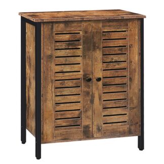 خزانة دائمة الأرضية, خزانة التخزين مع 2 رفوف قابلة للتعديل, خزانة لهجة, اللوح الجانبي مع أبواب الكفوية, لغرفة المعيشة, غرفة نوم, المدخل, مطبخ, صناعي, بني ريفي