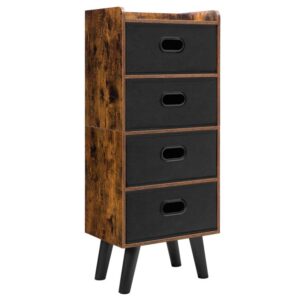 fabric drawer dresser, storage organizer, 4-tier drawer chest, storage tower with 4 drawers, max static load of shelf: 22 lb, for hallway, nursery, rustic brown and black