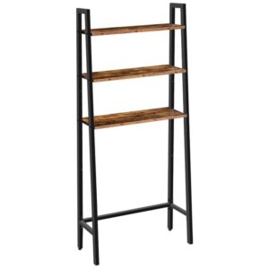 Over the Toilet Storage, 3 Tier Over Toilet Bathroom Organizer with Adjustable Feet, Industrial Multi-Functional Toilet Rack, Bathroom Storage Organizer, Easy to Assemble, Rustic Brown