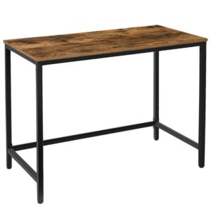 computer desk, 39.4 inches industrial writing desk, simple office study workstation for home office, sturdy metal frame, easy assembly, rustic brown and black