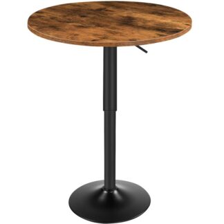 τραπέζι στρογγυλού μπαρ, adjustable height bar pub table range 27"-35.4'' για σαλόνι, τραπεζαρία, τραπέζι κοκτέιλ, ρουστίκ καφέ και μαύρο