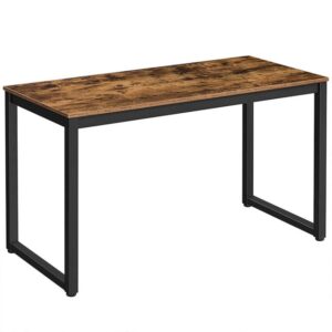 computer desk, home office writing desk, 47.2 x 23.6 x 29.9 inch industrial pc laptop study table in living room, bedroom, sturdy metal frame, easy assembly, rustic brown and black