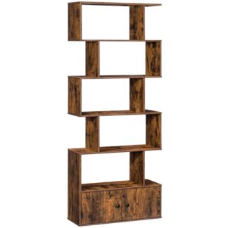 kirjahylly, 6-Tier -kirjahylly kaapista, näyttöhyllyhuoneenjakaja, vapaasti seisova koristeellinen säilytyshyllyt, olohuoneeseen, makuuhuone, kotitoimisto