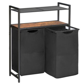 πλυντήριο εμπόδιο με ράφι, 2 13 γουρουνάκι(49.5μεγάλο), καλάθι πλυντηρίου, Διαλογέας πλυντηρίων 2 Τσάντες έλξης και αφαιρούμενων, τουαλέτα, πλυντήριο, ρουστίκ καφέ και