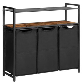 πλυντήριο εμπόδιο με ράφι, 3 10.5 γουρουνάκι (39.8μεγάλο), καλάθι πλυντηρίου, Διαλογέας πλυντηρίων 3 Τσάντες έλξης και αφαιρούμενων, τουαλέτα, πλυντήριο, ρουστίκ καφέ και