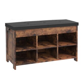 مقعد تخزين الأحذية مع وسادة مبطنة, مقعد المدخل مع صندوق تخزين مفتوح, خزانة أحذية Cubbie مع 6 مقصورات, رف الأحذية للدخول, الرواق, غرفة الجلوس, غرفة نوم