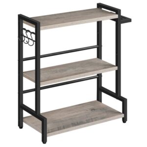 spice racks, countertop organiser shelf, desktop organiser, free standing desktop shelves, kitchen storage rack, space saving, for spices, jars, oil bottles, grey-black,