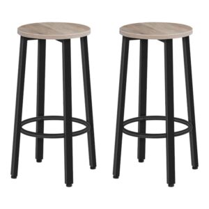 bar stools set of 2, kitchen breakfast bar stools, a pair of barstools, kitchen stools, dining chairs for kitchen counter, industrial, for home garden bar, grey and black