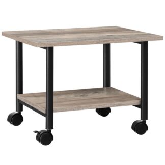 soporte para impresora, 2-Cartro de impresora de nivel industrial debajo del escritorio con estante, Rack de almacenamiento de servicio pesado móvil sobre ruedas para el hogar, oficina, gris y negro