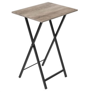 Folding TV Table, TV Tray, Stable Snack Table for Small Space, Portable Sofaside Table, Easy Assembly and Storage, Ideal for Snacks and Meals in Living Room, Grey and Black