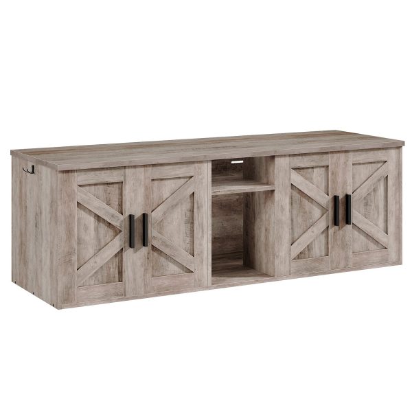 Grijze dubbele kattenbakbehuizing, Verborgen ontwerp met gang, Houten kattenbak met haken