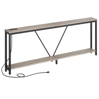 2M ΠΛΗΡΟΦΟΡΙΚΟ ΠΙΝΑΚΑΣ ΚΟΠΩΝ ΚΟΠΩΝ με σταθμό φόρτισης, Γκρι 2 επιπέδου πίσω από τον καναπέ με V-brace, για στενή είσοδο, Διάδρομος, Καθιστικό