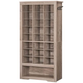 خزانة الاحذية, 8-خزانة تخزين الأحذية الثقيلة المستوى, رف الأحذية القائم بذاته مع 24 Cubbies و 3 خطافات, للدخول, خزانة, معيشة