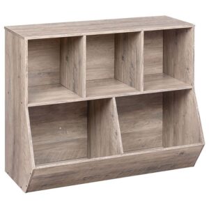 kid's bookshelf, bookcase footboard, toy storage cubby, children's shelf, cabinet, suitable for room, playroom, hallway, kindergarten, school, grey