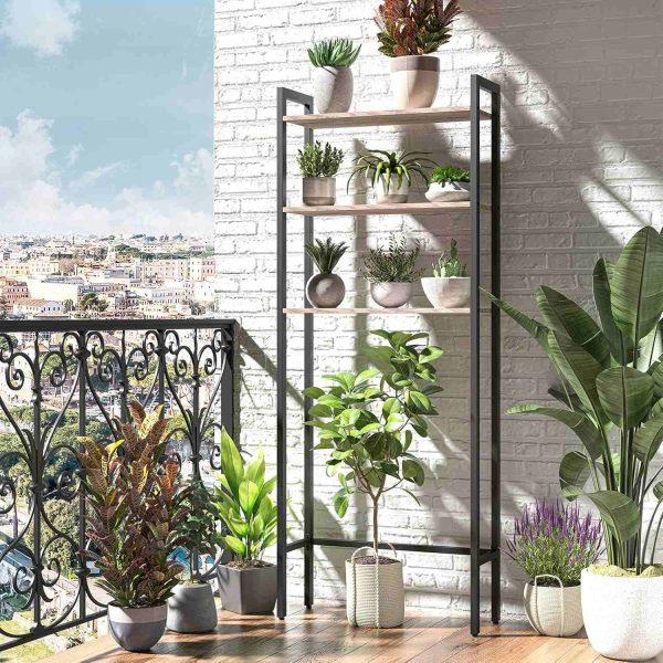 3-Tier Industrial Over-the-Toilet Storage Rack, Grey & Black Multifunctional Bathroom Organizer, Space-Saving Shelving Unit for Bathroom, Easy Assembly