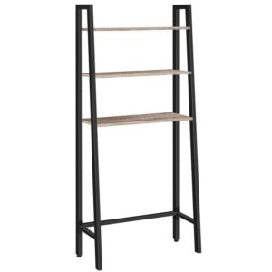 over the toilet storage, 3 tier over toilet bathroom organizer with adjustable feet, industrial multi-functional toilet rack, bathroom storage organizer, easy to assemble, greige