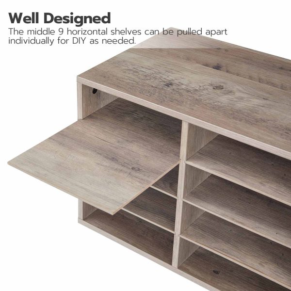 Grey 12-Compartment Wooden Countertop Mail Sorter, Desktop Document Organizer for Office, Domov & Třída