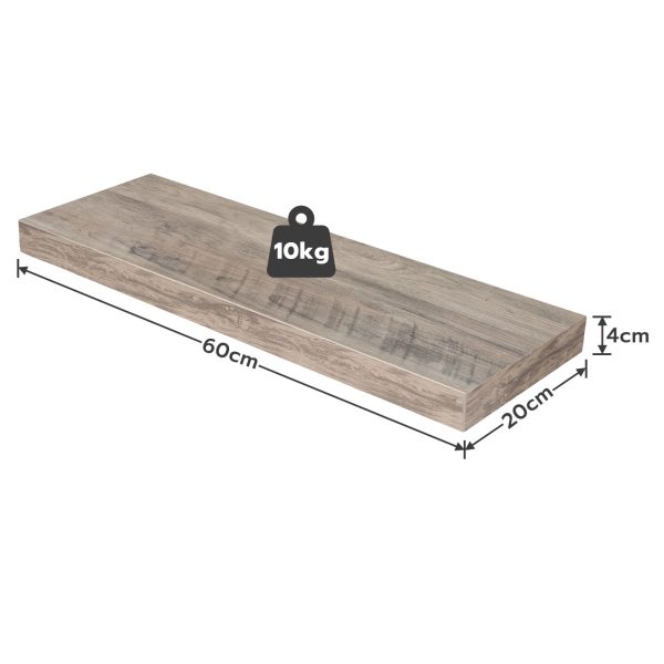 Flydende væghylder Sæt med 2, Vægmonterede opbevaringshylder med usynlige beslag, Velegnet til badeværelse, Soveværelse, Toilet, Køkken, Stue, Kontor, græsk finish