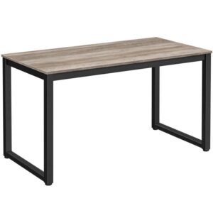 computer desk, 55.1 x 23.6 x 29.9 inch industrial office study desk, pc table workstation for home office, sturdy writing desk with metal frame, grey and black