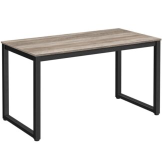 Computertisch, 55.1 x 23.6 X 29.9 Inch Industrial Office Study Desk, PC -Tisch Workstation für Home Office, stabiler Schreibtisch mit Metallrahmen, Grau und Schwarz