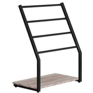 Stehen Handtuchregal für Badezimmer, 4-Tier -Decken -Rack, Handtuchständer für ein übergroßes Badetuch, Blacked Ladder hält, Freibad, Trocknen und Display -Rack, GRAIR