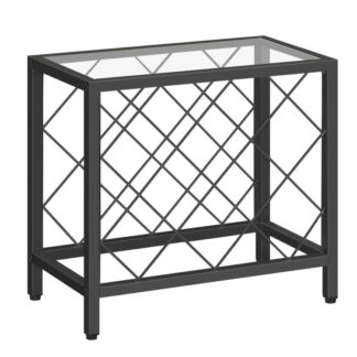 Viinihyllyn työtaso, 10-Pulloviinivarastoteline, Viinin haltija vapaasti seisova, Karkaistu lasipaneeli, Viininäytön hylly, baariin, Ruokasali, Keittiö, Musta