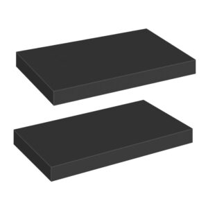 floating shelves, wall shelf set of 2, 15.7 inch hanging shelf with invisible brackets, for bathroom, bedroom, toilet, kitchen, office, living room decor, black