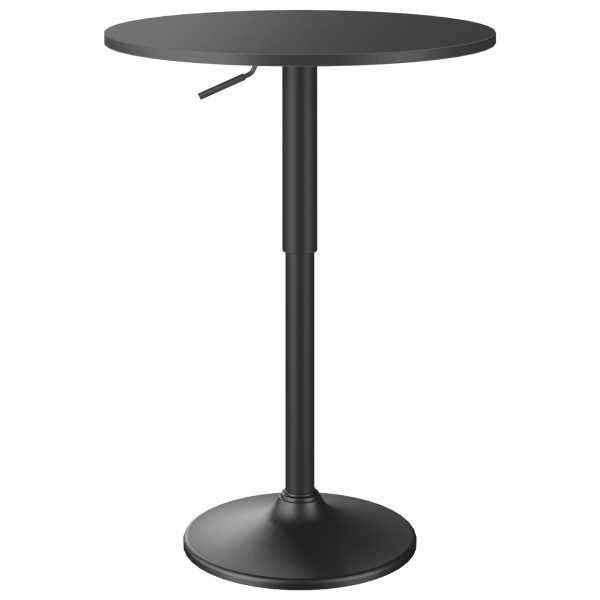 Height-Adjustable Round Bar Table, 68.5cm-90cm Adjustable Pub Table with Stable Base, Modern-Style Cocktail Table for Living Room, Jadalnia, Bistro, Czarny