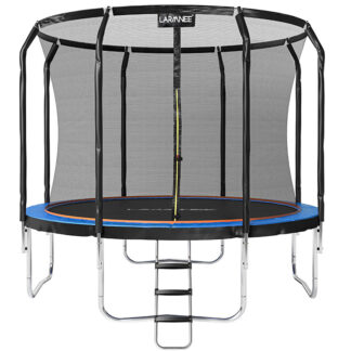 Tranpoline εξωτερικού κήπου, Διάμετρος 366 εκ, με δίχτυ ασφαλείας, Σκάλα, Προστατευτικό μαξιλάρι, Καλυμμένες θέσεις, Εξοπλισμός γυμναστικής, Ασφαλής, Παιδιά, Ενήλικες