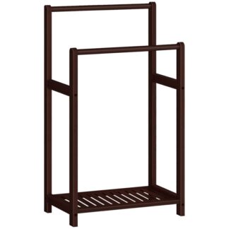 Stehender Handtuchhalter, 16.5''l x 9.4''w x 30.5''h, Dekorationsdecke Rack, Quilt -Anzeigeständer mit Speicherregal, Badezimmer, Wohnzimmer, Schlafzimmer, braun