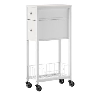 حامل مناديل المراحيض, خزانة تخزين الحمام, خزانة تخزين الحمام الصغيرة, خزانة تخزين ورق التواليت, حامل ورق التواليت مع درج, للمساحات الصغيرة, أبيض