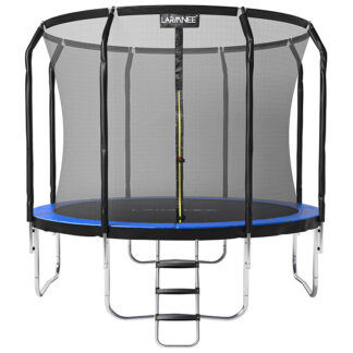 Tranpoline de jardin extérieur, Diamètre 366 cm, avec filet de sécurité, Échelle, Coussin de protection, Postes couverts, Équipement de fitness, Sûr, Enfants, Adultes,