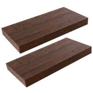 رفوف عائمة, مجموعة رف الجدار من 2, 15.7 الجرف المعلق بوصة مع أقواس غير مرئية, للحمام, غرفة نوم, الحمام, مطبخ, مكتب, ديكور غرفة المعيشة, لون الجوز