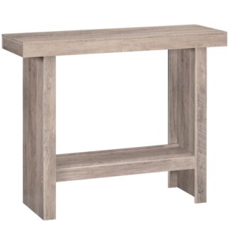 Τραπέζι κονσόλας γκρι ξύλου, 100CM ξύλινη είσοδος τραπέζι για διάδρομο, Στενό τραπέζι καναπέ πίσω από τον καναπέ, Σύγχρονα τραπέζια φουαγιέ για είσοδο, Καθιστικό, Δίδρομος, Εύκολη συναρμολόγηση