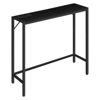 Console Table with Power Station, 30.1 Entryway Table, Behind Sofa Table, Industrial Style, Outlets and USB Ports, Sturdy, for Living Room, Entryway, Foyer, Corridor, Black