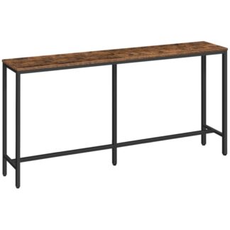63" Console Table, Narrow Sofa Table for Entryway, Industrial Side Table for Hallway, Living Room, Bedroom, Sturdy and Stable, Easy to Assemble, Rustic Brown