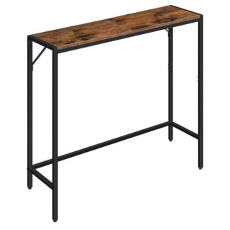 κονσόλας, τραπέζι στενού καναπέ, 30.1" μικρός πίνακας καναπέδων, τραπέζι καναπέ, Πλευρικό τραπέζι για διάδρομο, καθιστικό, φουαγιέ, δίδρομος, ρουστίκ καφέ και μαύρο