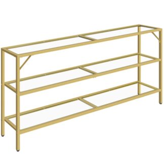 63" Πίνακας κονσόλας, Τραπέζι χρυσού, 3 Πίνακας εισόδου βαθμίδας, Στενό τραπέζι διάδρομου με 3 Ράφια, Μοντέρν, Μετριοπάθεια για σαλόνι, Είσοδος, Υπνοδωμάτιο, Χρυσός