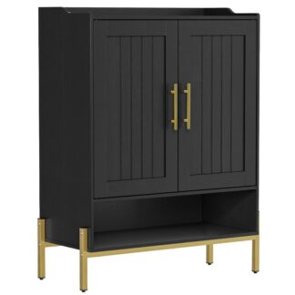 Cipőszekrény, 5-Tier cipőtároló szekrény, Cipőszekrény tároló bejárathoz, Cipőszervező szekrény 3 Állítható polcok a folyosóra, Nappali, Arany és fekete