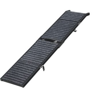 koiranramppi autolle, Kannettava lemmikkiportaiden ramppi liukumattomalla mattopinnalla, kevyt & Suurten koirien kestävät koiranrampit tulevat autoon, maastoauto & kuorma -auto, musta