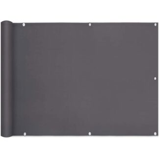 Непрозорий приватний екран для балкона 75 x 600 CM PES ультрафіолетовий захист та вітряк з кабельними кріпленнями, ?Алюмінієві ілюзовані та антрацитні шнур