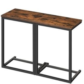 σύνολο πλευρικού πίνακα σχήματος C 2, C Πίνακας πίνακα για καναπέ για καναπέ, Τελικά τραπέζια για μικρούς χώρους, καναπέδες με μεταλλικό πλαίσιο, μικρό τραπέζι του καφέ για σαλόνι, υπνοδωμάτιο, ρουστίκ